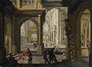 Dirck van  Delen Iconoclasts in a church painting